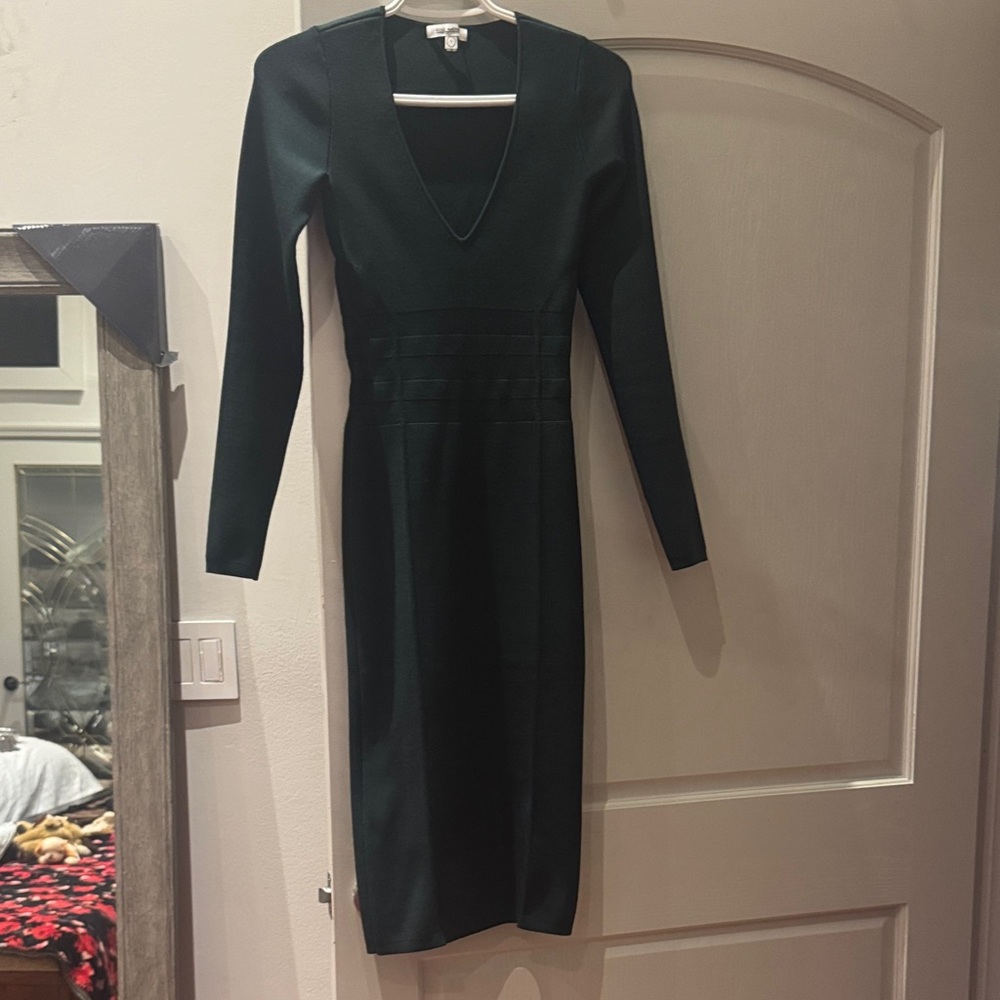 Good American Deep Green Long Sleeve Dress